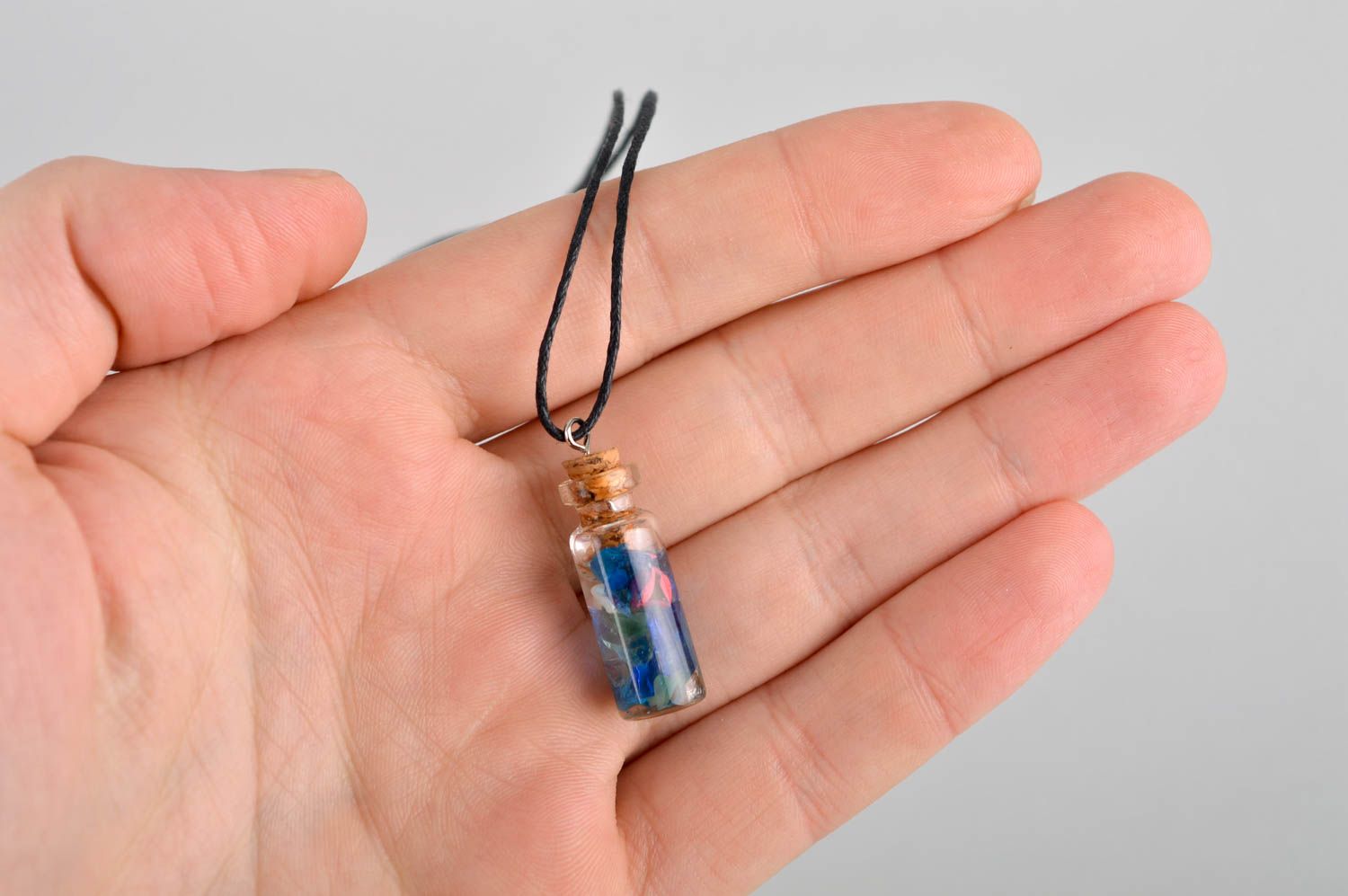 Handmade glass vial charm long necklace designer necklaces for women cool gifts photo 5