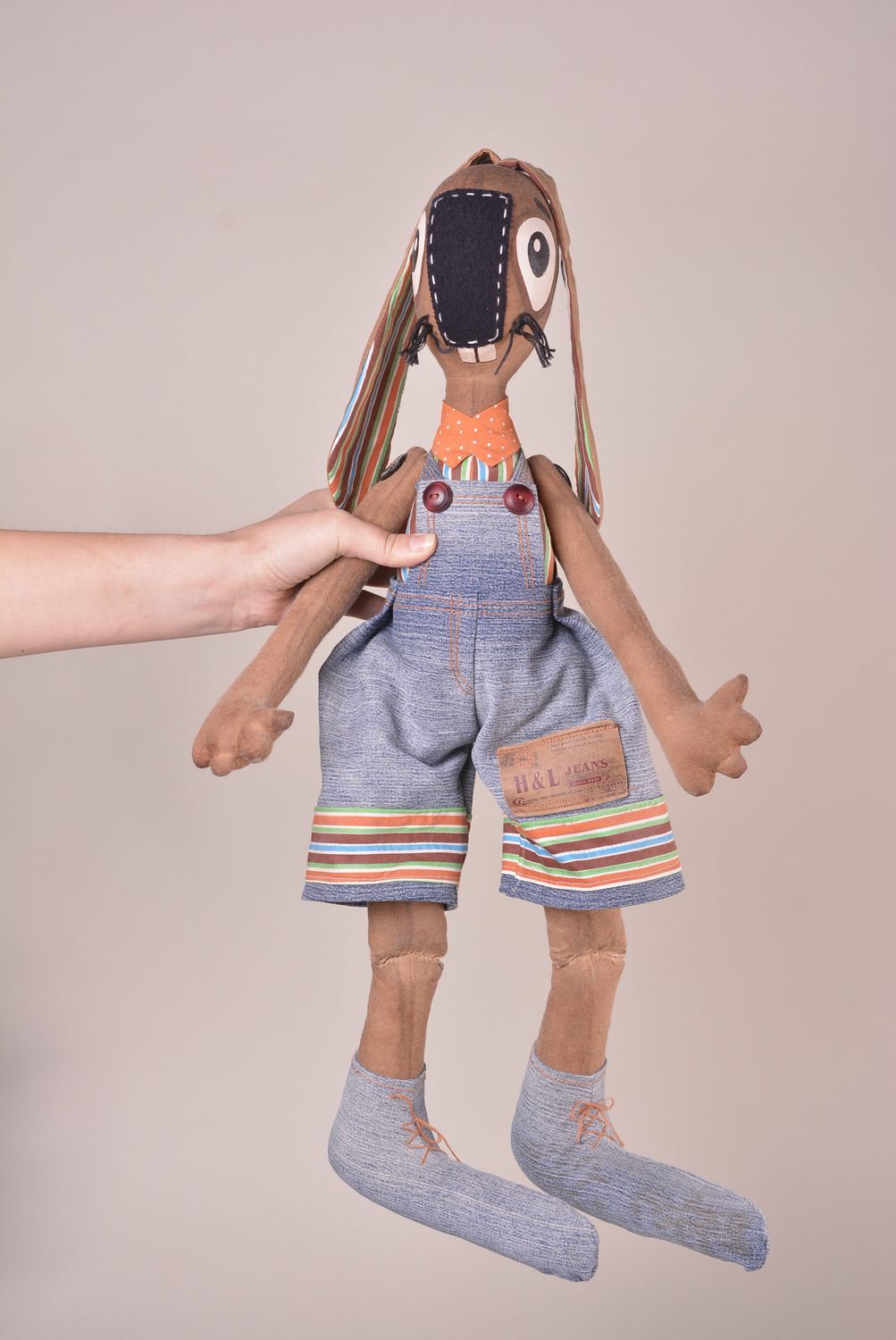 Игрушка ручной работы игрушка заяц оригинальная игрушка для мальчиков и декора фото 2