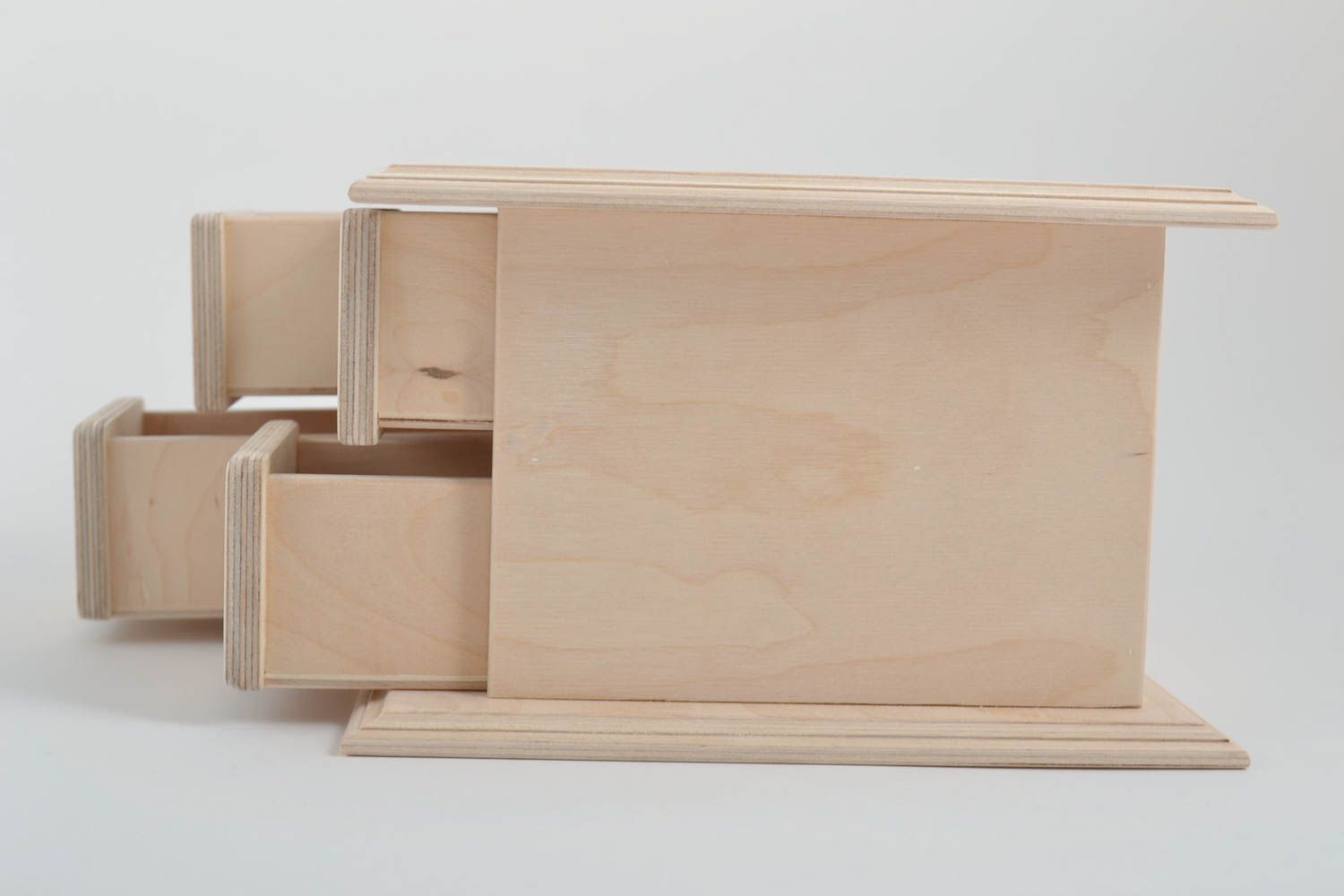 Unusual handmade wooden blank box dresser art supplies wooden craft gift ideas photo 5