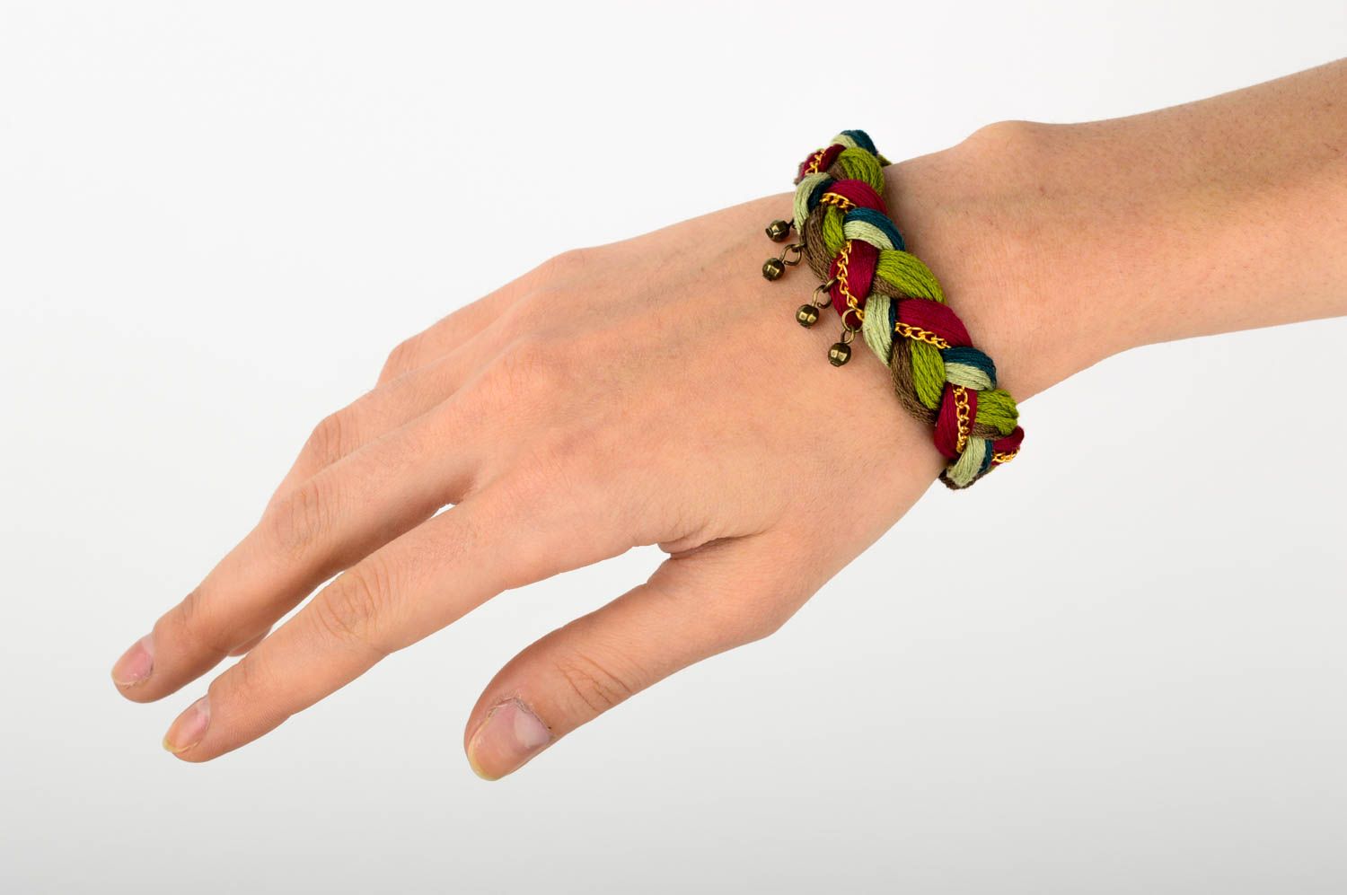 Pulsera hecha a mano accesorio para mujer pulseras de hilos y cadenas Trenza foto 2