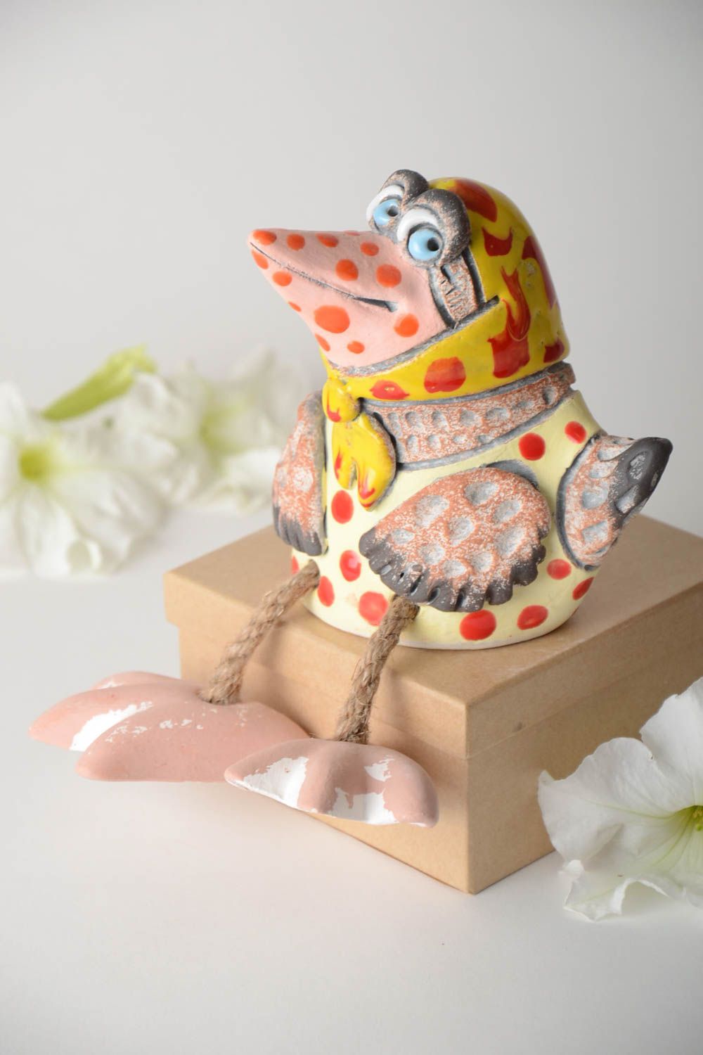 Handgemachte Keramik Spardose für Kinder Geschenk Idee originelle Spardose Krähe foto 1