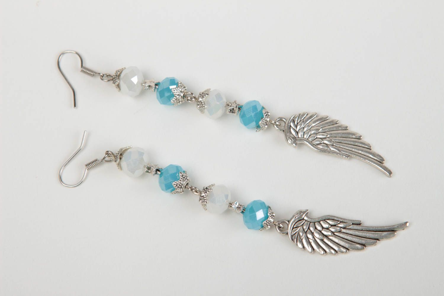 Beautiful handmade metal earrings crystal earrings fashion accessories photo 2