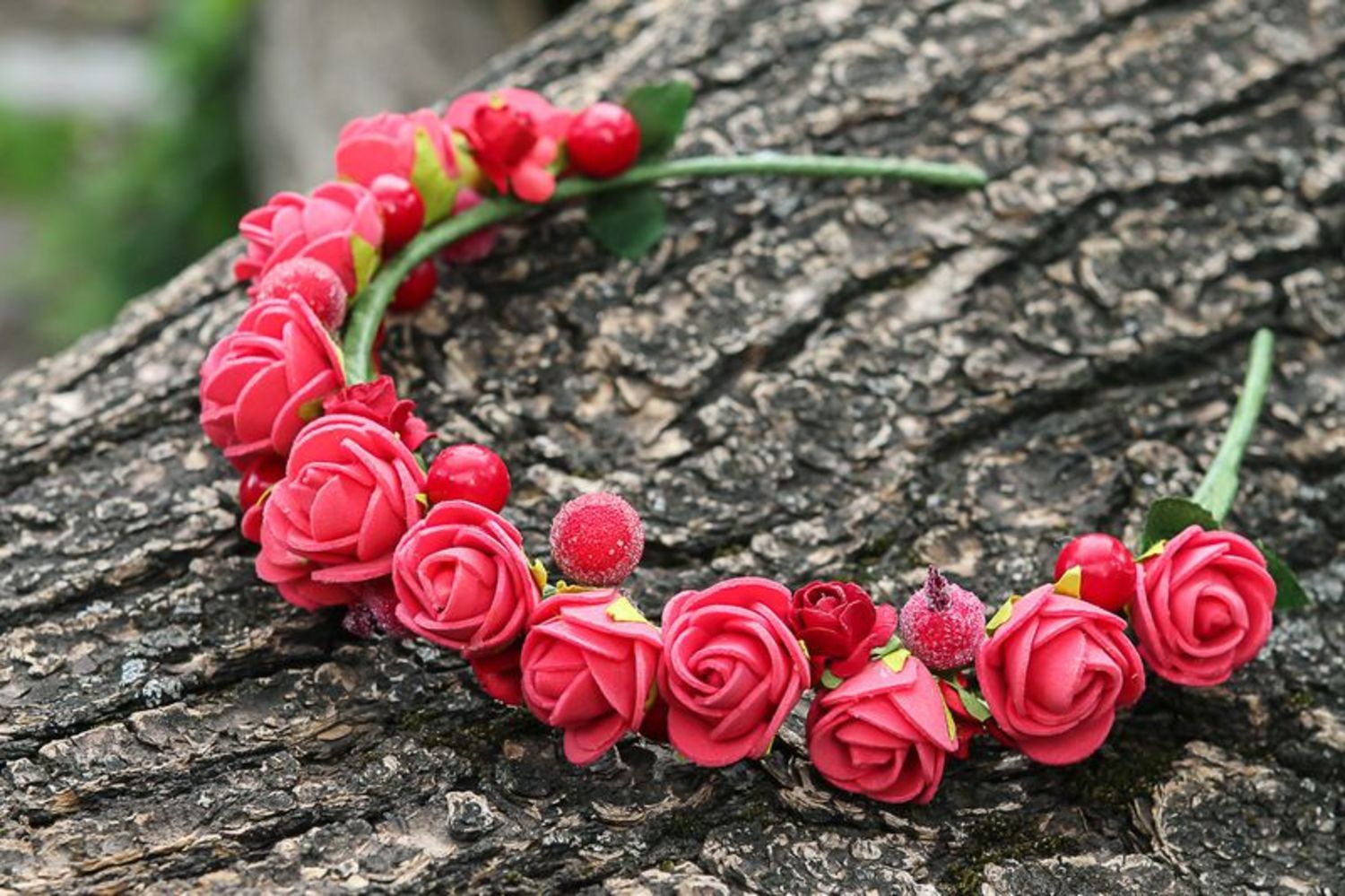 Headband Coral roses photo 1