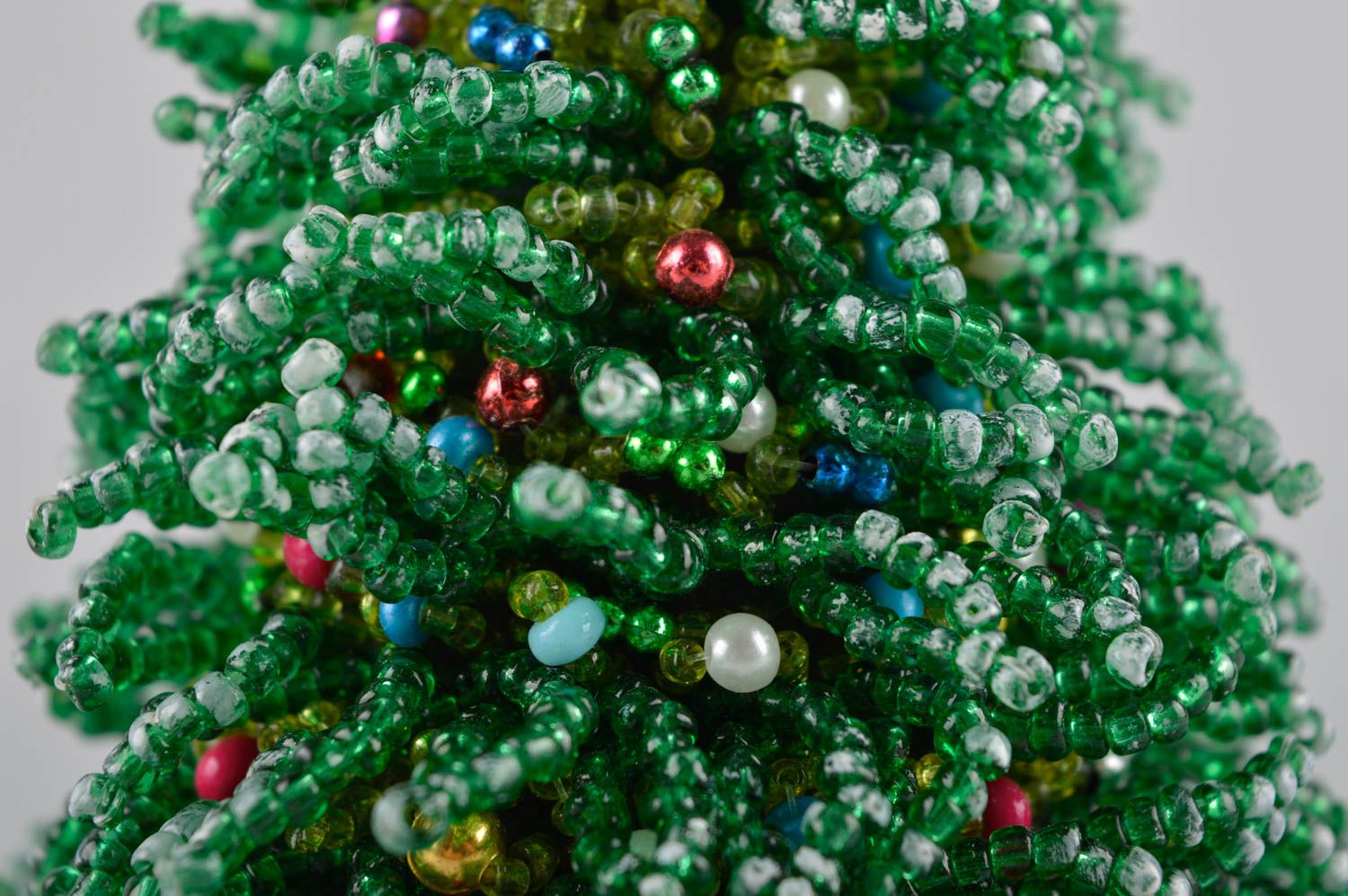 Sapin artificiel fait main Déco Noël perles de rocaille Déco maison Nouvel An photo 4