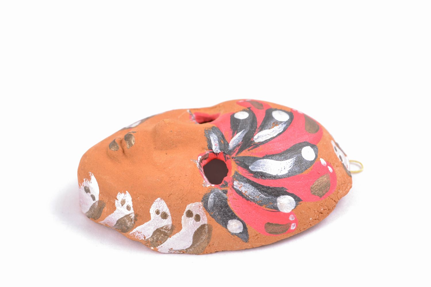 Mini masque décoratif en argile souvenir fait main photo 4