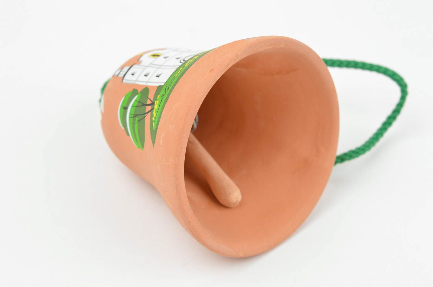 Beautiful handmade ceramic bell exclusive clay bell on cord gift ideas photo 4