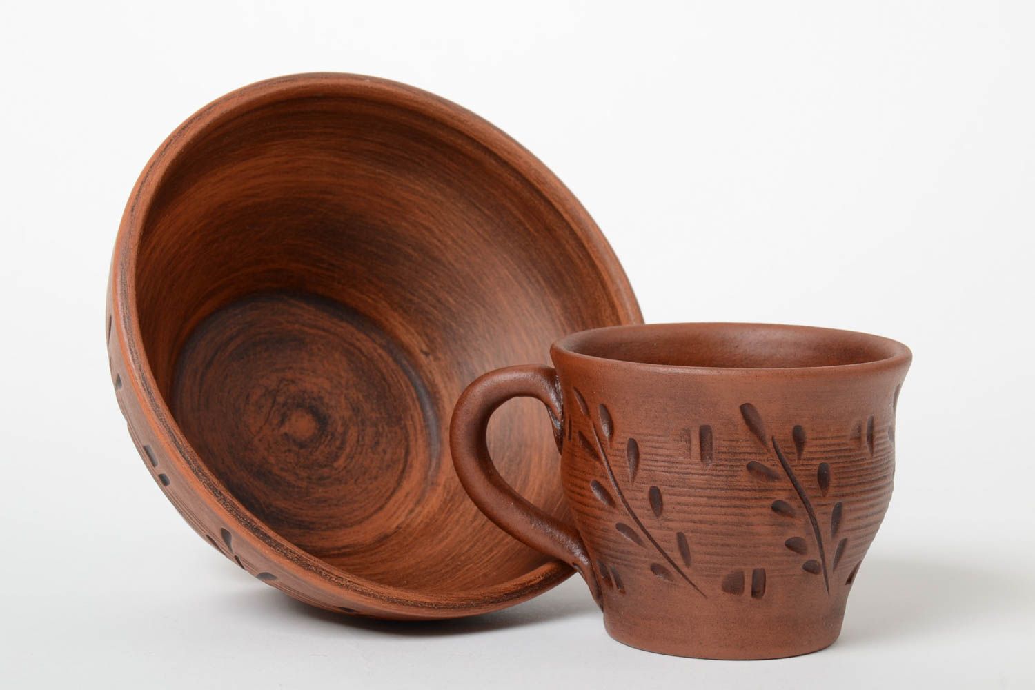 Keramik Geschirr Set 2 Stück Tasse und Schüssel 400 ml und 700 ml handmade foto 4