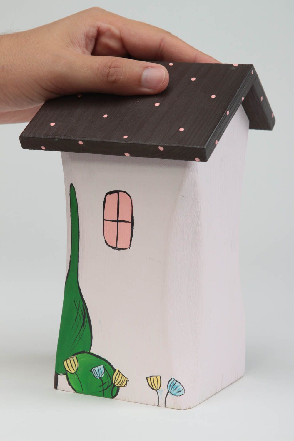 Figura artesanal con forma de casa original regalo original decoración de hogar foto 5