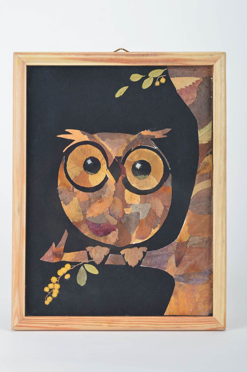 Deko Bild handmade Gemälde modern Bild mit Holzrahmen Deko für Wohnzimmer Vogel foto 1