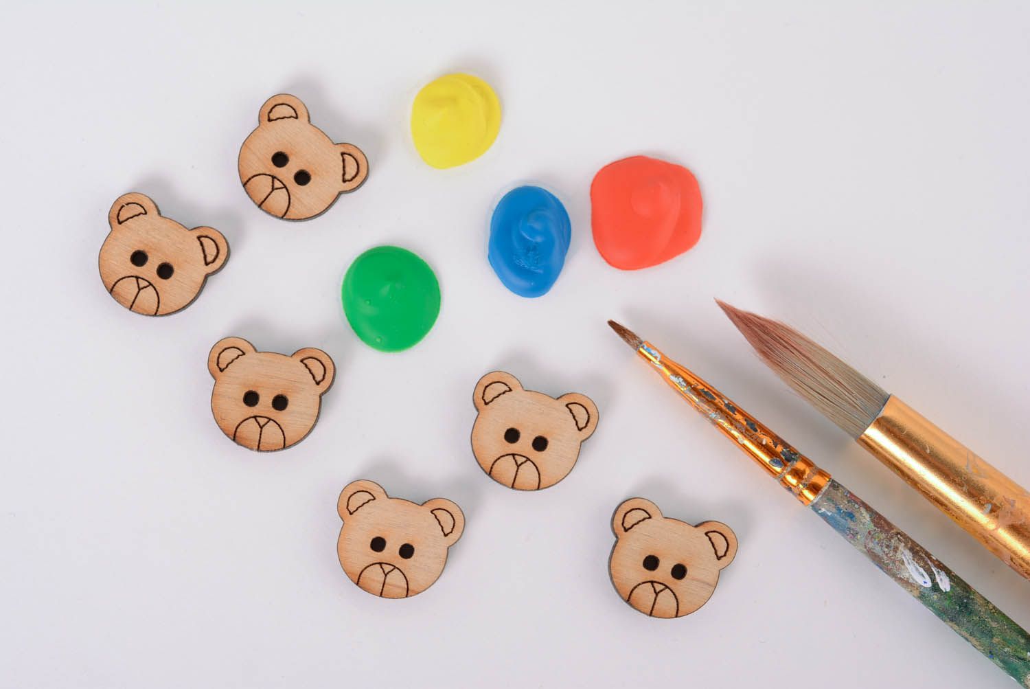 Botões de madeira Urso foto 1