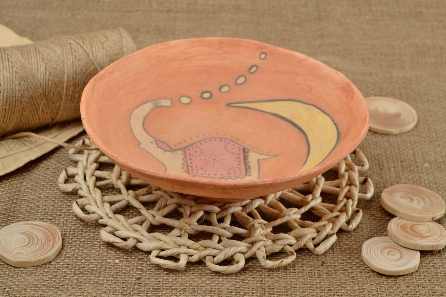 Beautiful handmade ceramic plate clay bowl tableware ideas table decor ideas photo 1