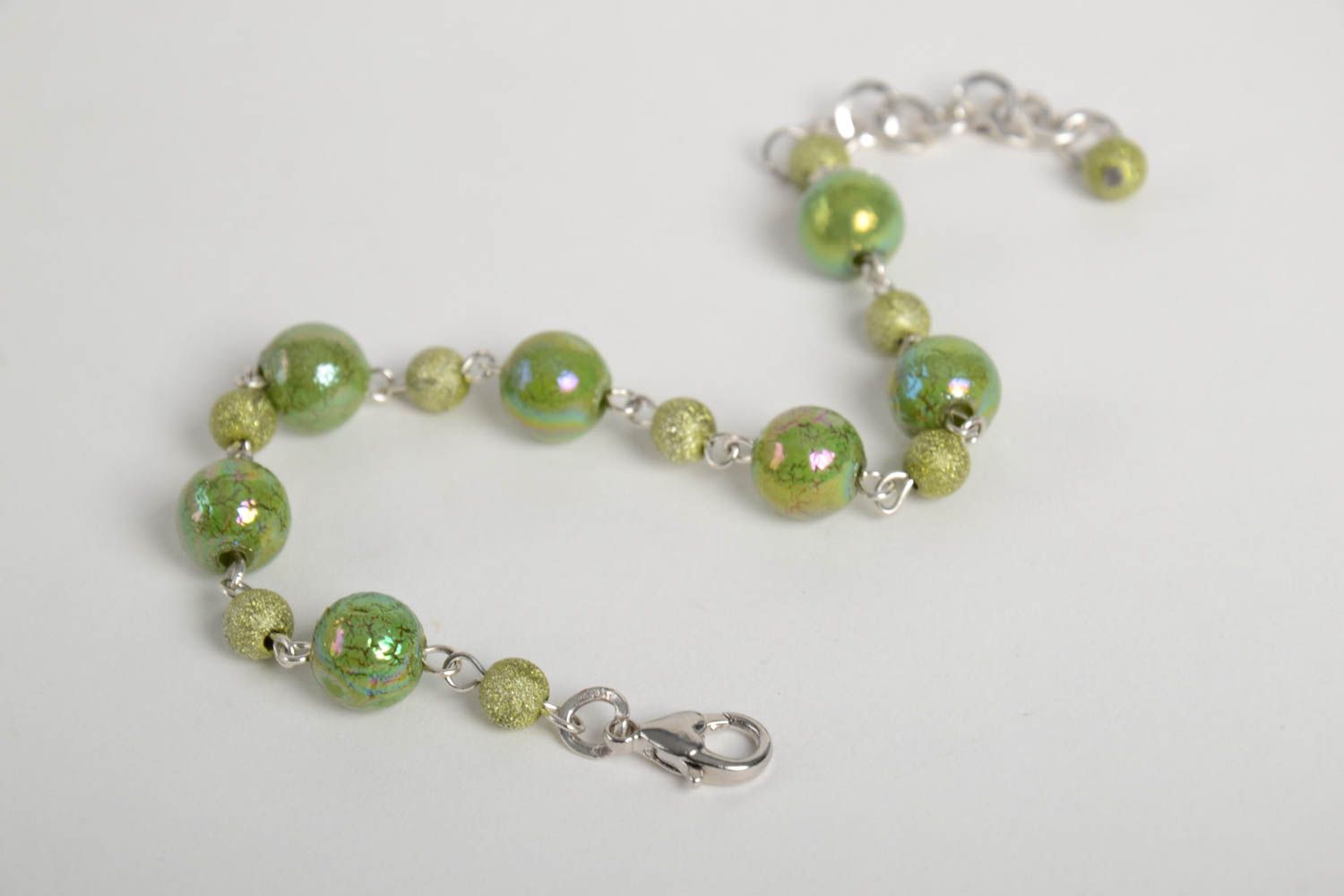 Handmade green wrist bracelet feminine designer bracelet elegant jewelry photo 4