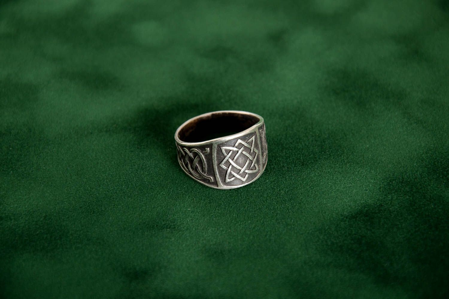 Украшение ручной работы серебряный перстень подарок для мужчины скифский узор фото 1