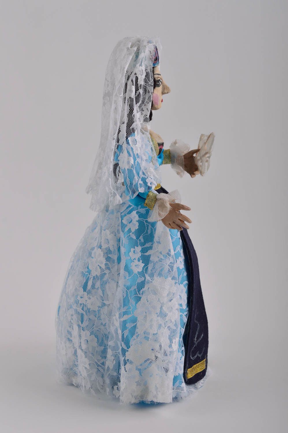 Авторская кукла ручной работы кукла из глины кукла для интерьера невеста фото 3