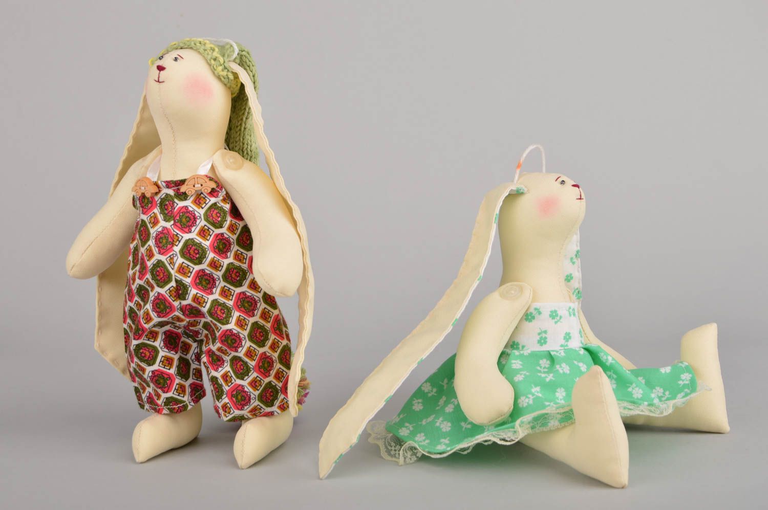 conejitos de trapo hechos a mano de algodón juguetes de tela muñecos de peluche foto 5