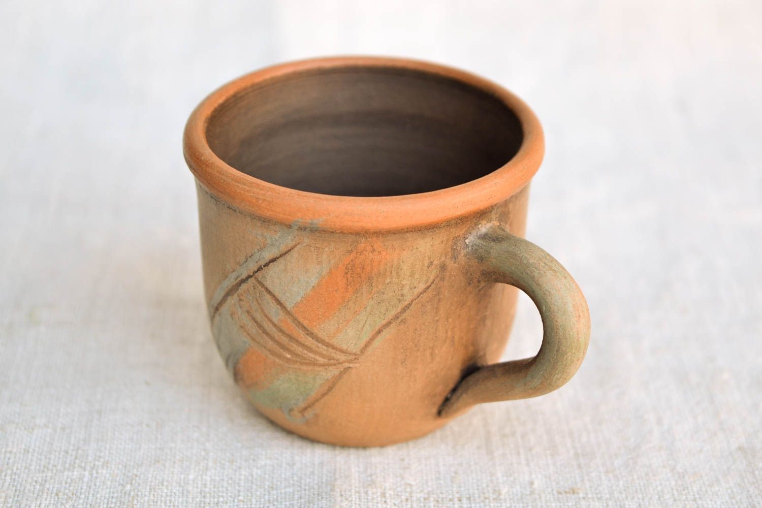 3,3 oz ceramic cup with handle and Italian style pattern photo 5