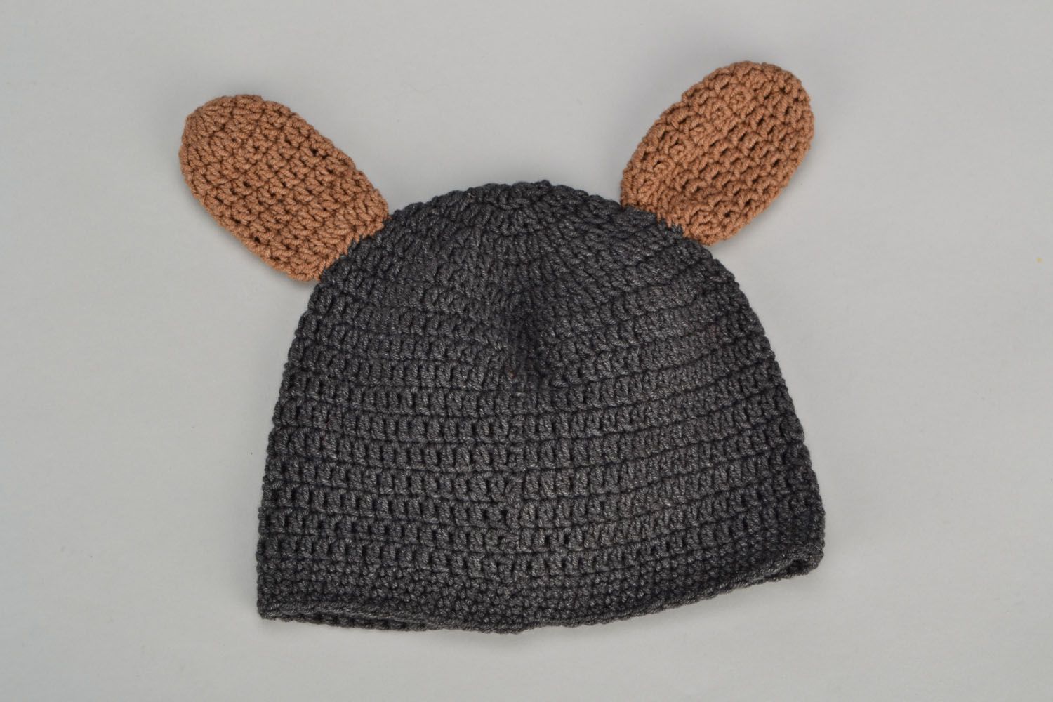 Handmade crochet hat Bear photo 3