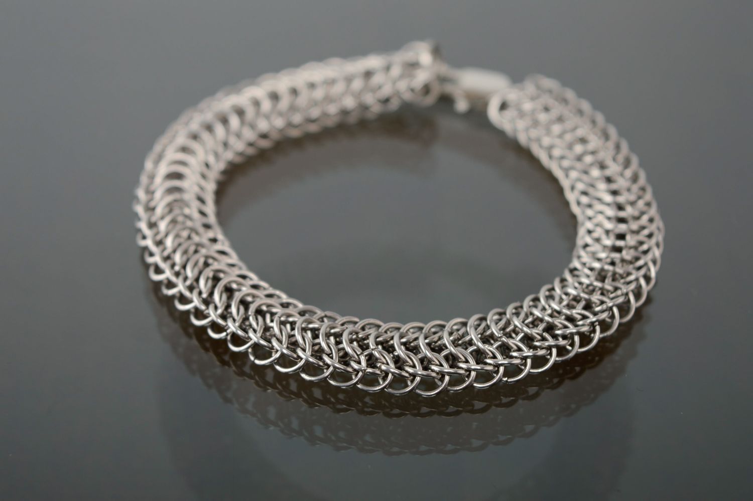 Handmade unisex steel bracelet photo 1