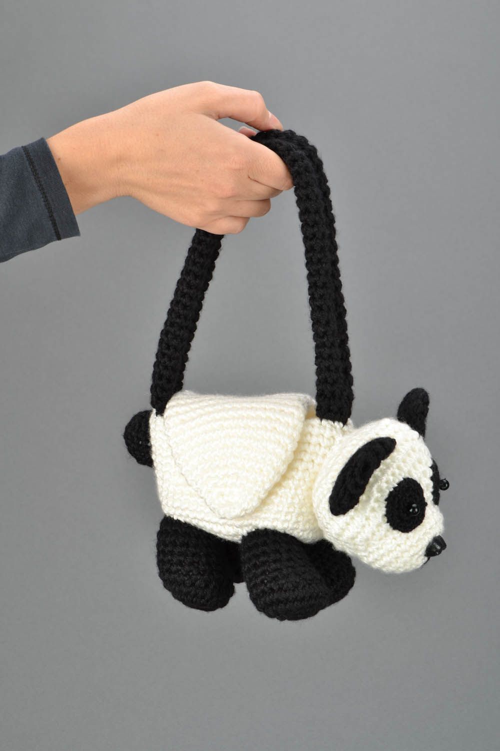 Gehäkelte Tasche Panda foto 2