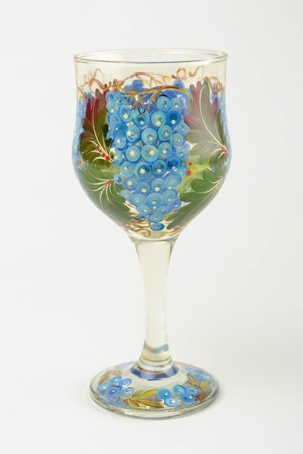 Wein Glas handgefertigt Designer Glas ausgefallenes Geschenk schön bemalt foto 3