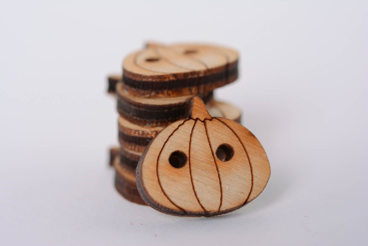 Botões de madeira Abóbora foto 5
