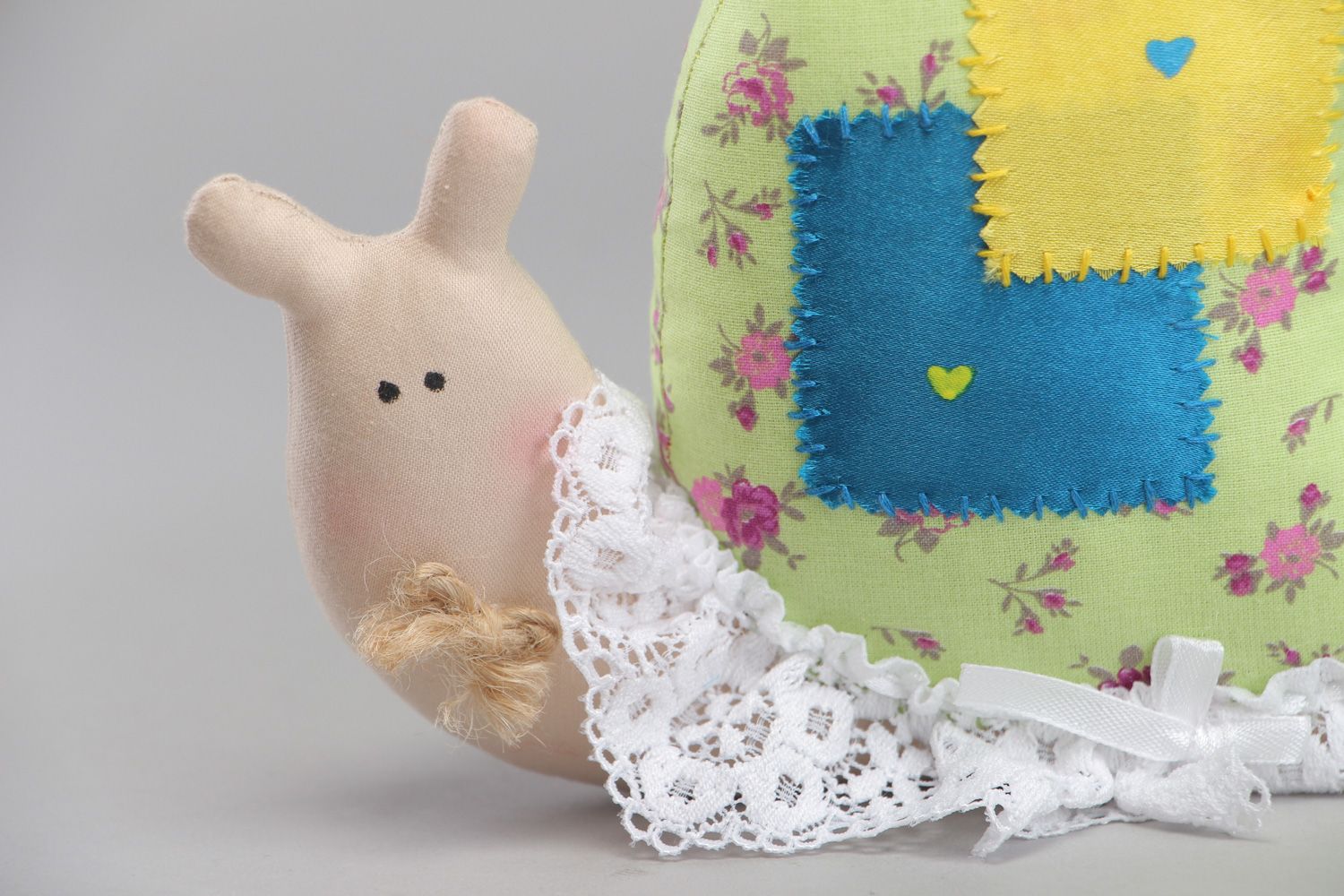 Handmade fabric soft toy for children Snail photo 2