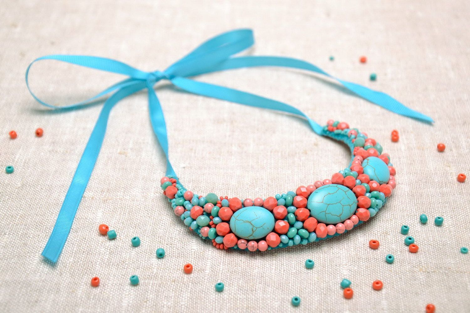 Necklace with natural turquoise photo 4