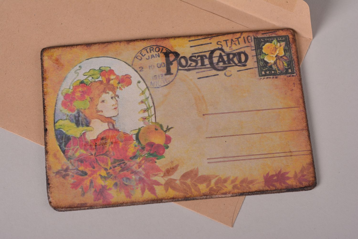 Unusual handmade greeting card vintage card post card birthday gift ideas photo 2