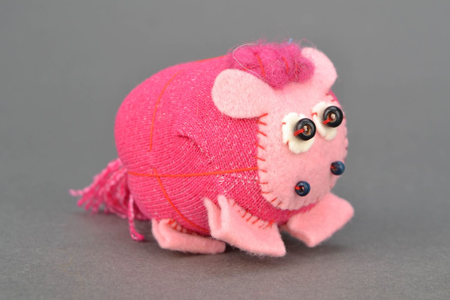 Тканевая игрушка овечка розовая фото 1