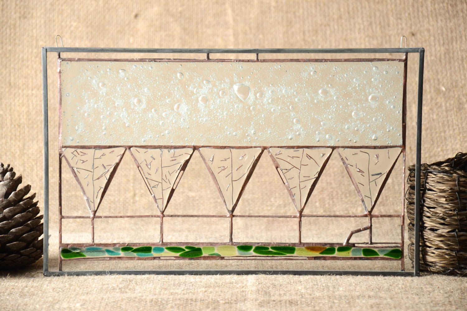 Tableau en verre fait main Décoration murale vitrail fusing Déco maison photo 1