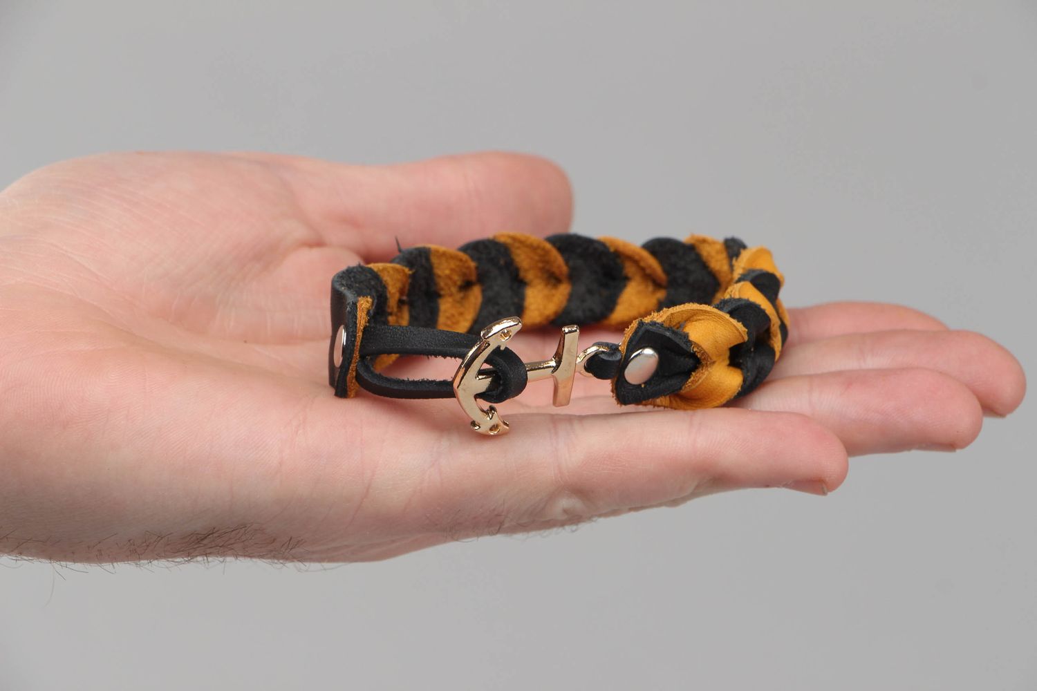 Geflochtenes Armband aus Leder foto 4