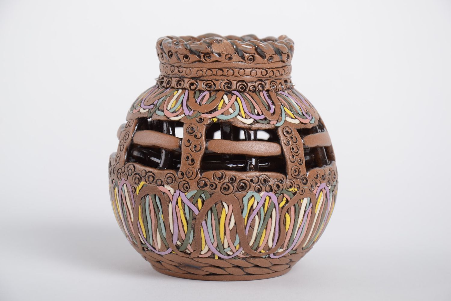 Portavelas de cerámica artesanal regalo original para amigo decoración de casa foto 2
