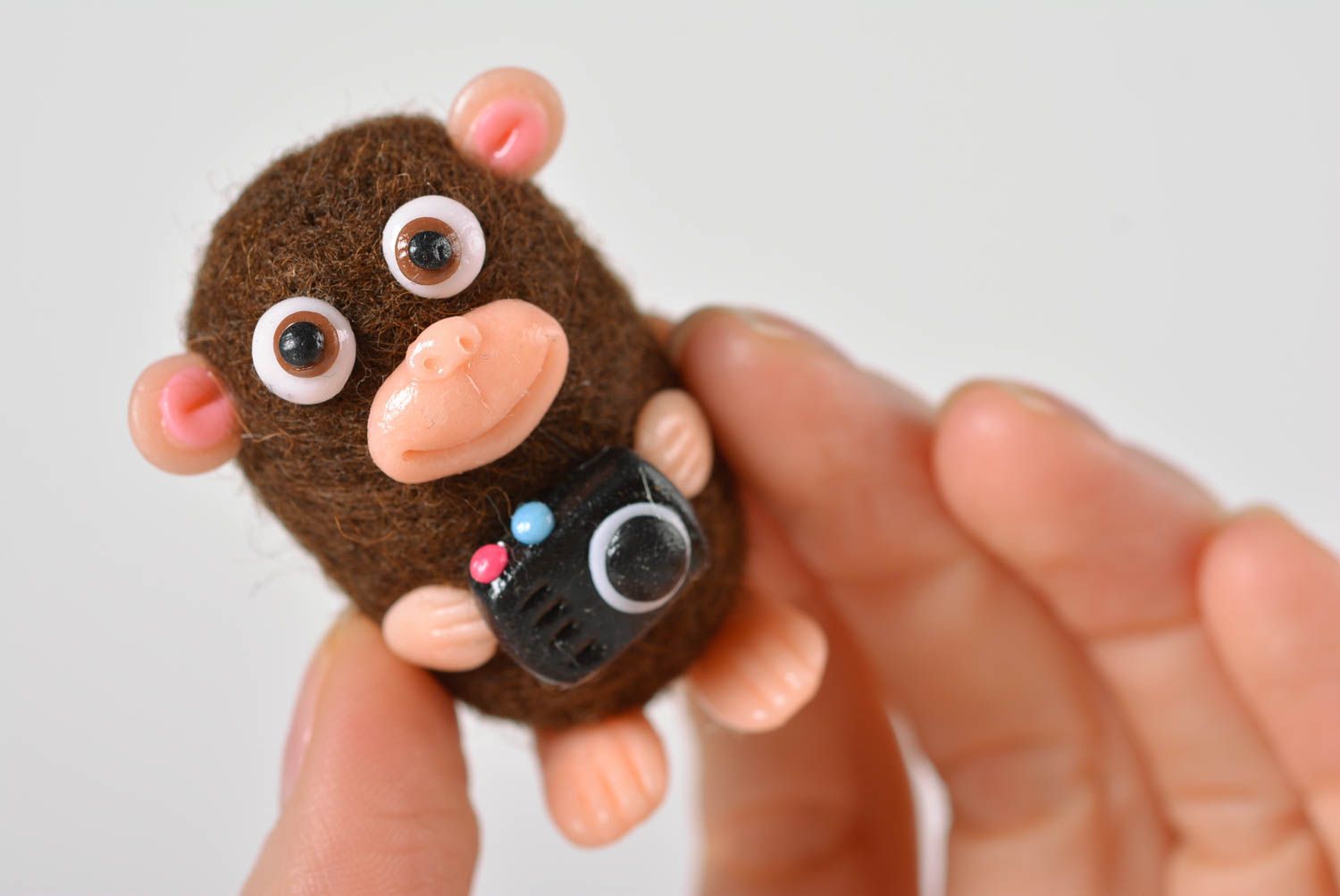 Игрушка из шерсти ручной работы обезьяна фигурка из пластики валяная игрушка фото 4