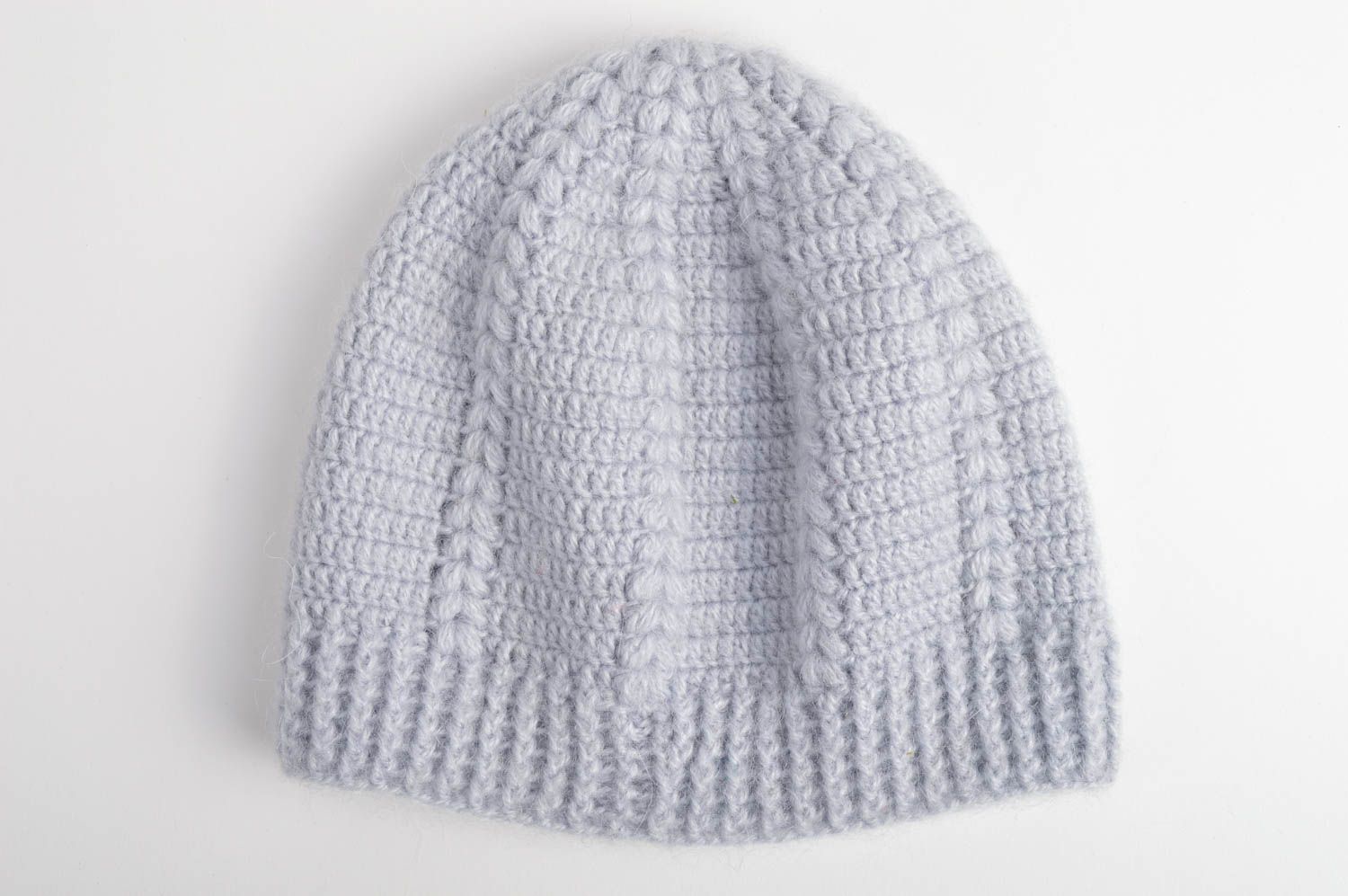 Bonnet tricot Chapeau au crochet fait main laine acrylique Vêtement enfant photo 3