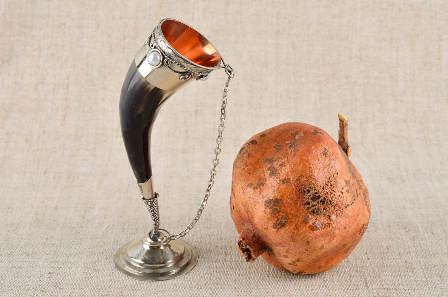 Unusual handmade drinking horn small gifts wine glass 50 ml drinkware ideas photo 1