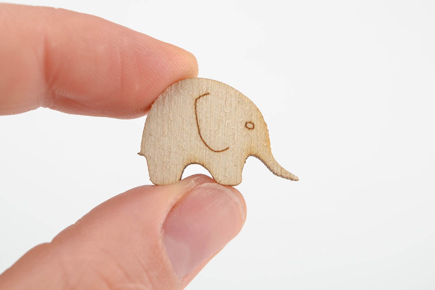 Handgemachte Miniatur Figur Elefant kleine Figur zum Bemalen Holz Rohling foto 2