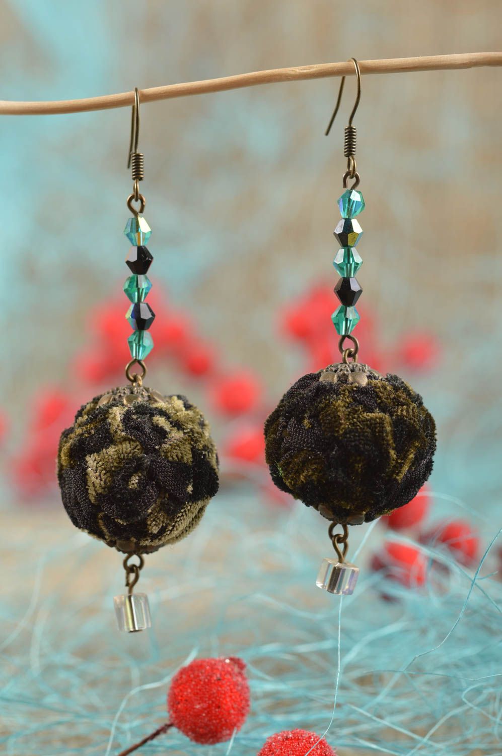 Handmade earrings with charms unusual stylish earrings beautiful accessory photo 1