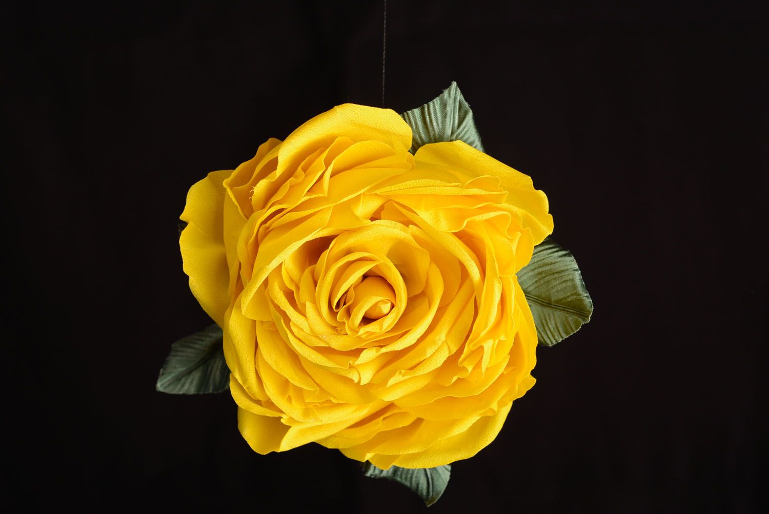Blumen Brosche aus Stoff gelbe Rose foto 1