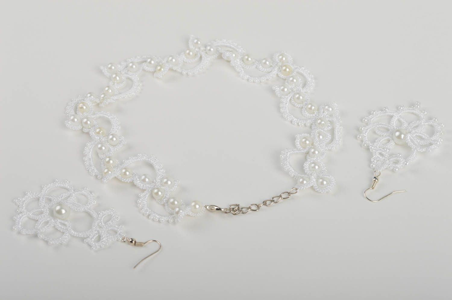 Collana e orecchini fatti a mano parure di gioielli accessori da donna foto 5