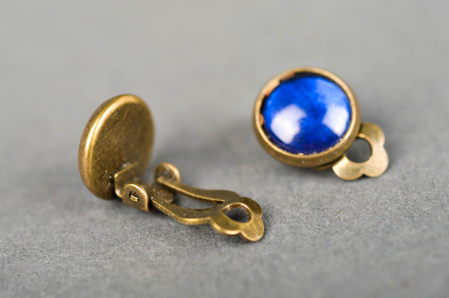Blaue Ohrringe handmade Ohrschmuck Damen kleines Accessoire für Frauen foto 5