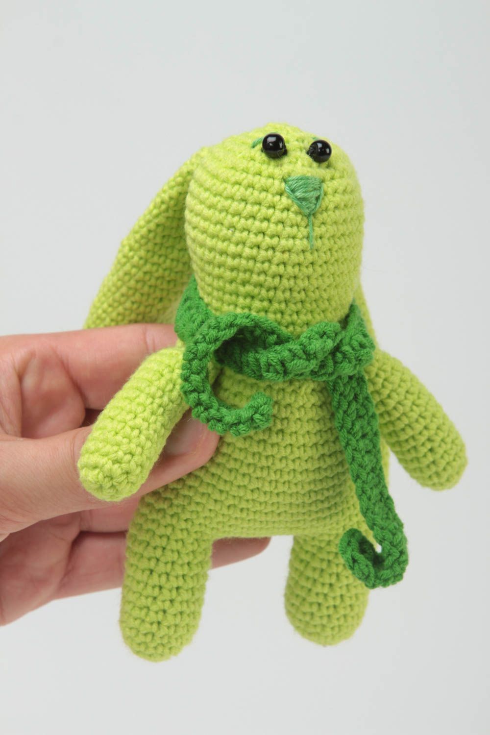 Peluche para niños artesanal regalo original juguete tejido Coneja verde foto 5