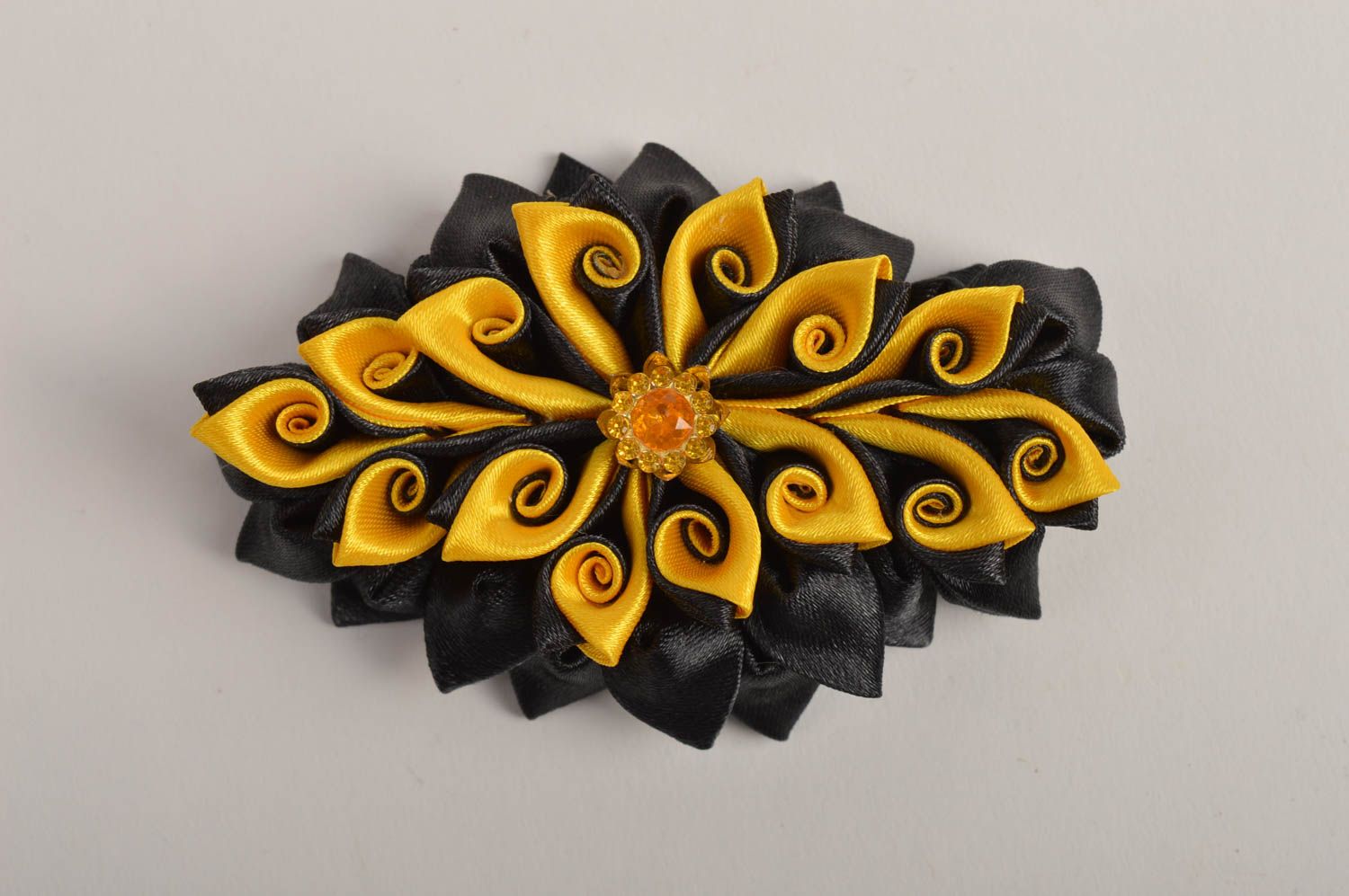 Stylish handmade hair clip kanzashi flower cool accessories for girls gift ideas photo 3