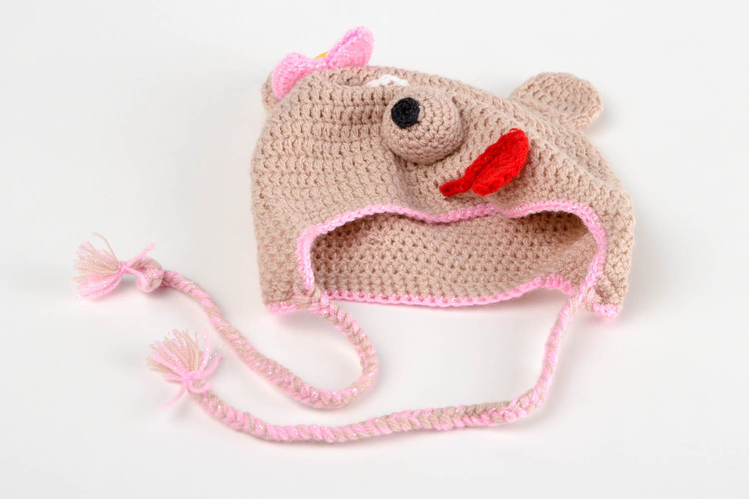 Handmade crocheted cap warm accessory for kids unusual warm winter hat photo 3