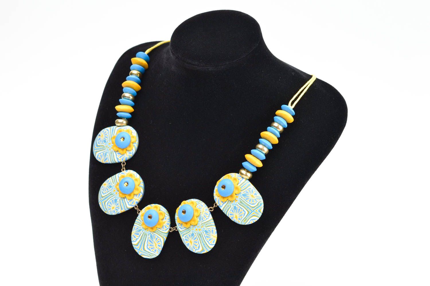 Bright handmade plastic necklace beautiful jewellery polymer clay ideas photo 1
