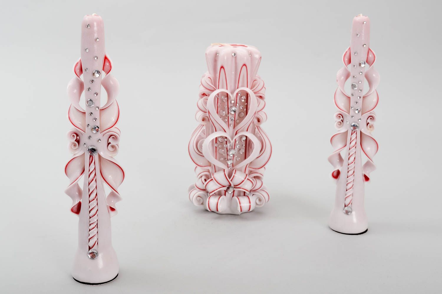 Velas de parafina hechas a mano rosadas elementos decorativos regalo original foto 5