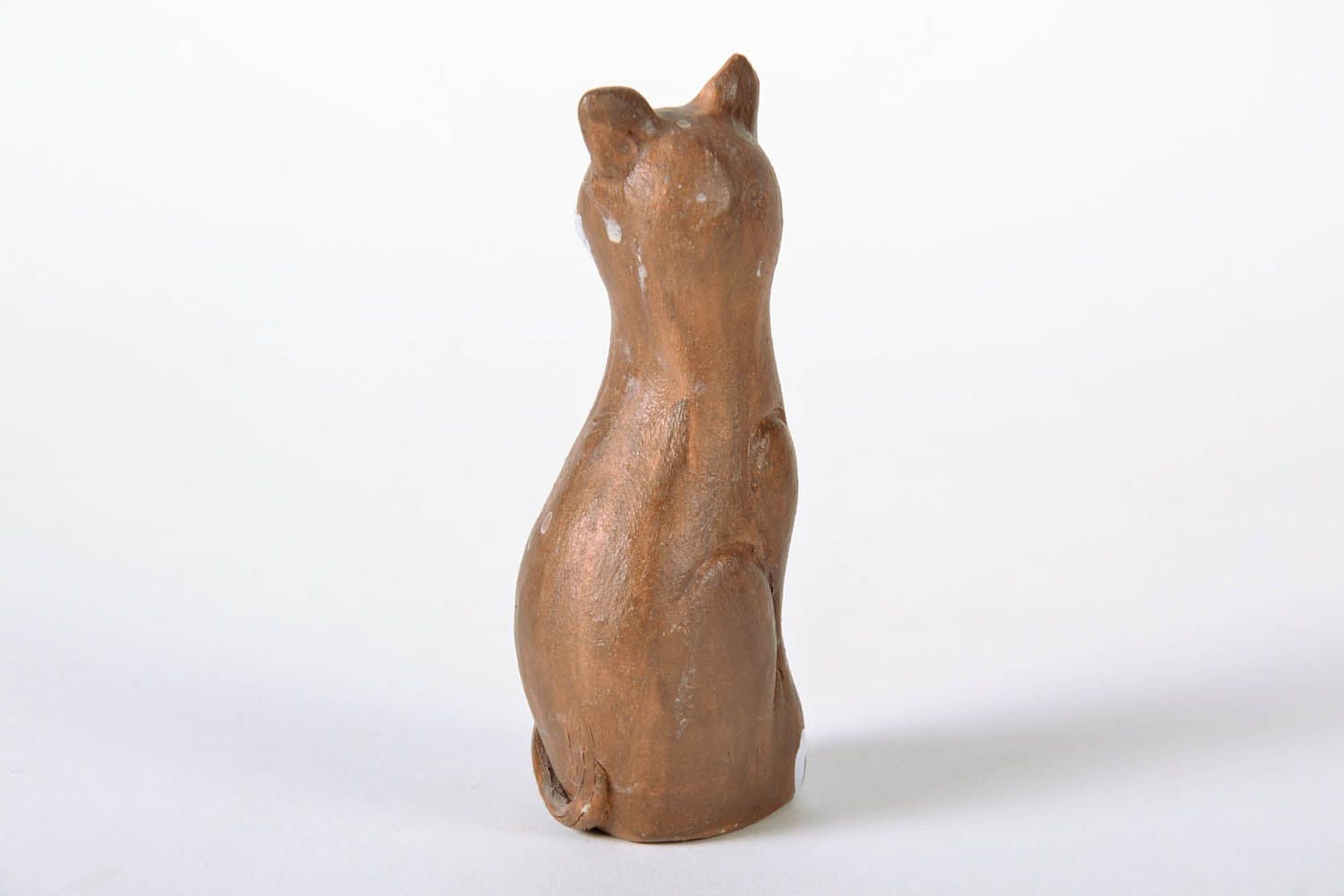 Estatueta decorativa de raposa artesanal de argila decoração do interior com figuras de cerâmica  foto 3