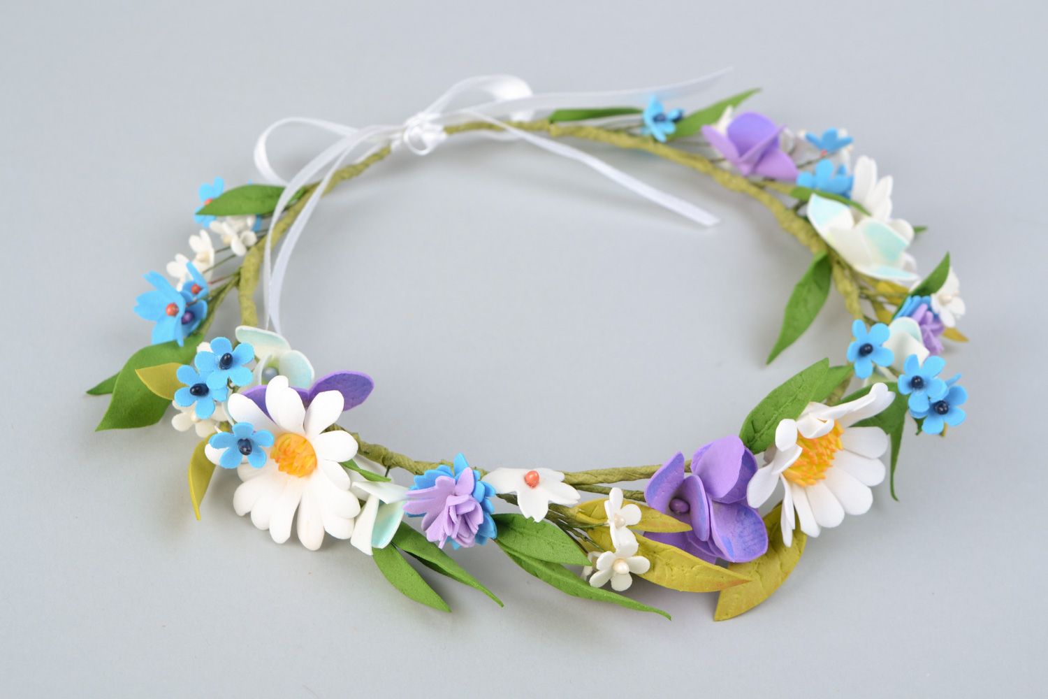 Handmade wedding accessory unusual wreath flower wreath for women gift ideas photo 3