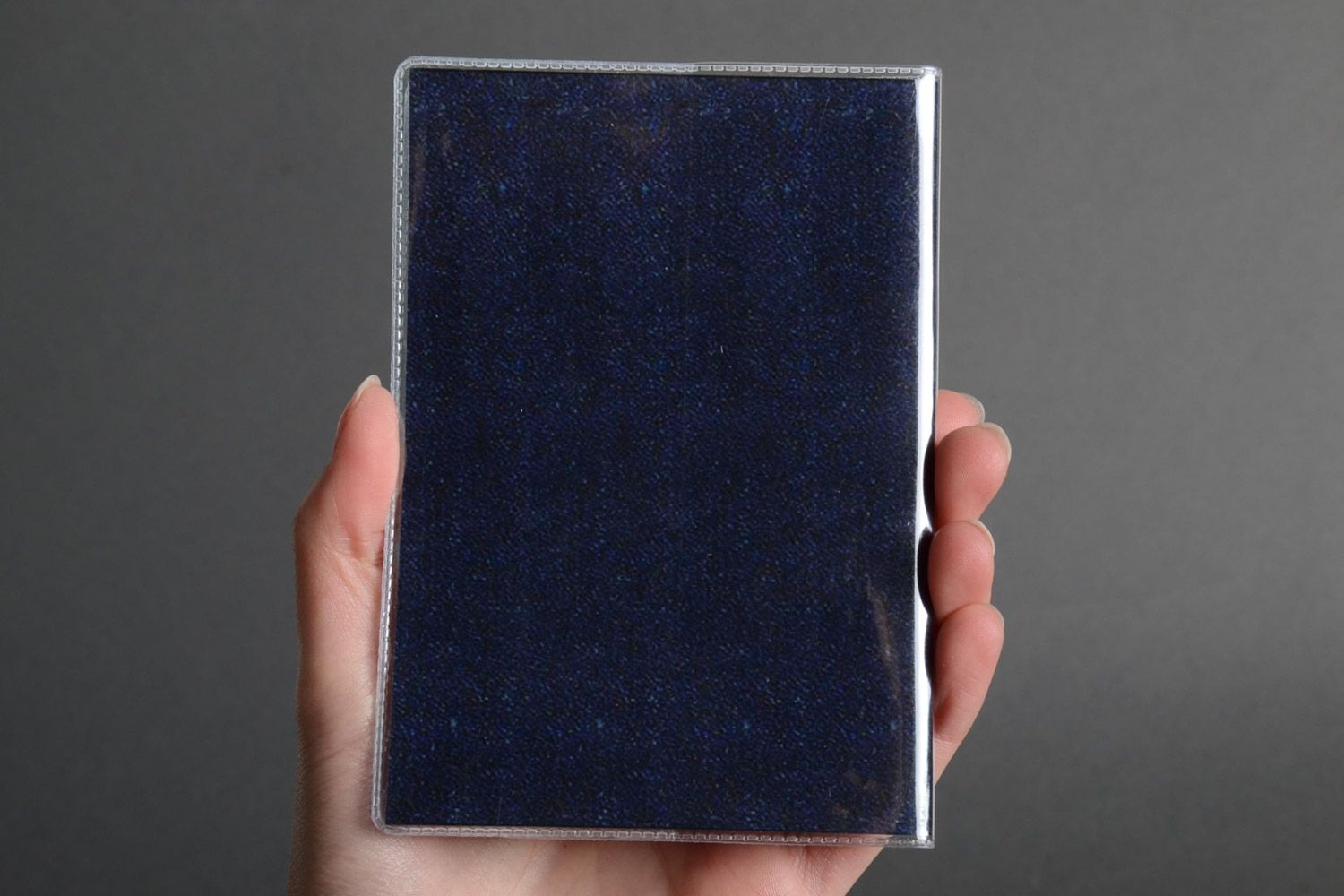 Protège-passeport en plastique original bleu accessoire fait à la main photo 5