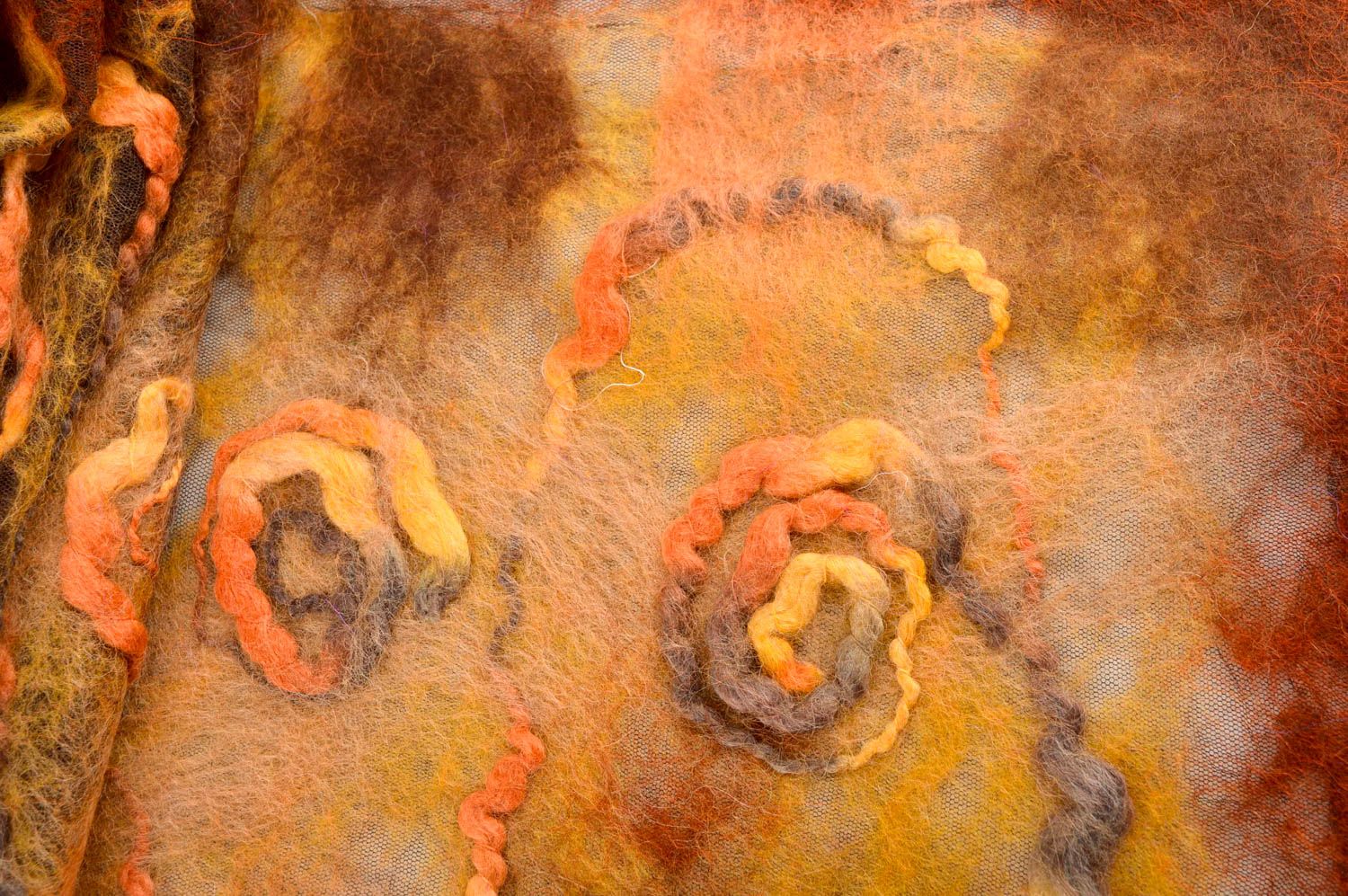 Женский аксессуар ручной работы валяный шарф коричневый теплый шарф модный фото 4