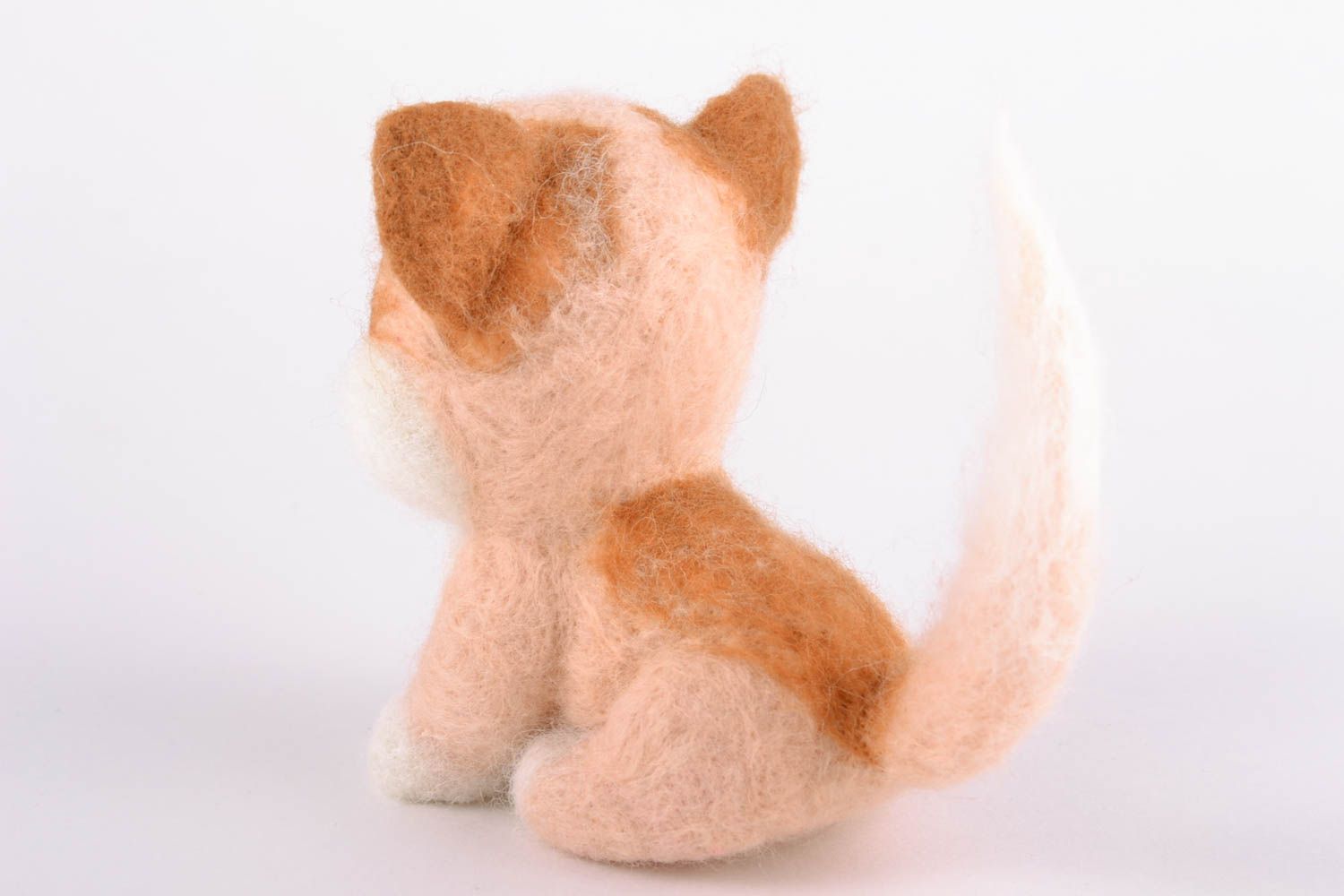 Felted wool toy cat photo 5